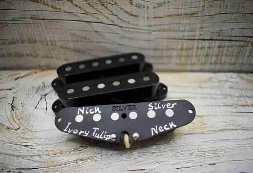 Ivory Tulip Stratocaster pickups Alnico 2 black covers