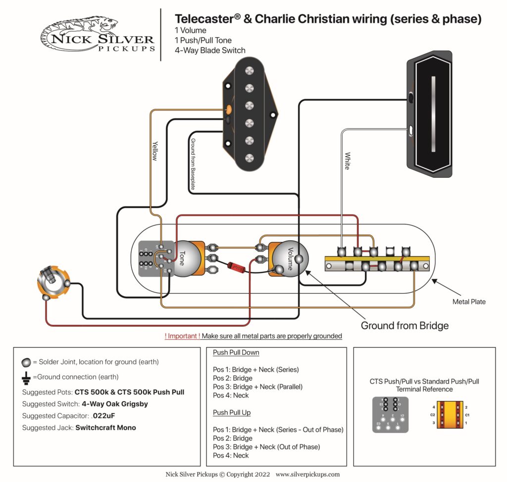 Tele 1V 1T 4-Way Series | Nick Silver Pickups